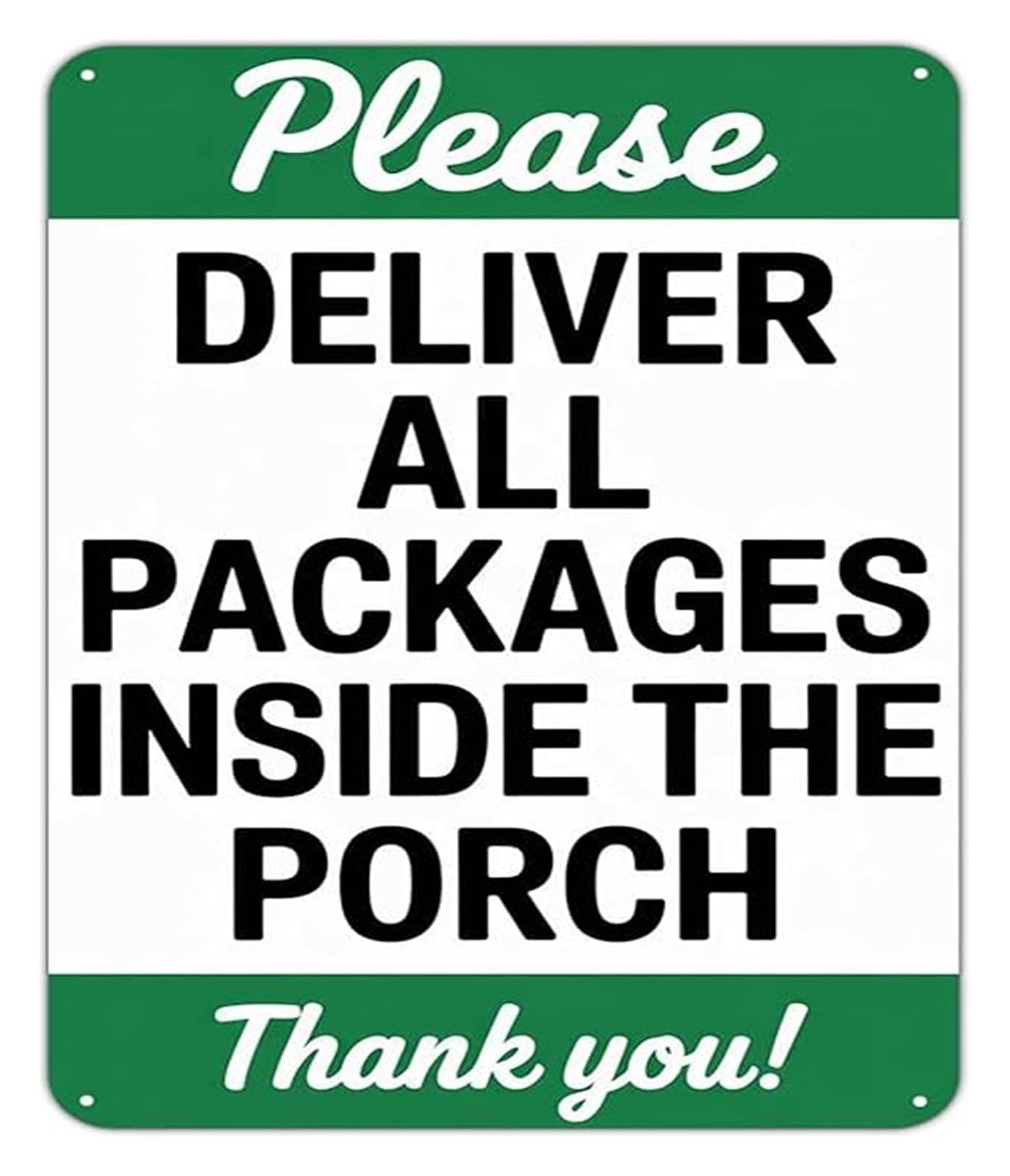 MQXFCZUX Secure Package Delivery Sign Deliver Inside Porch Metal Notice Sign for Front Door House Entryway Security 8 X 12 in