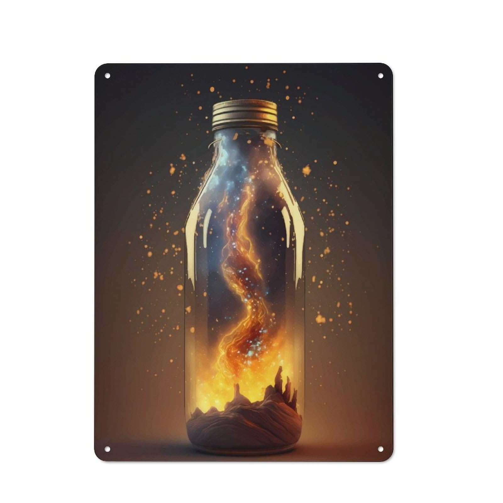 Junmoney Milky Way Tin Wall Plaque 40X30cm With For Dining Room Or Kitchen, A Metal Wall Feature For Kitchens And Dining Spaces