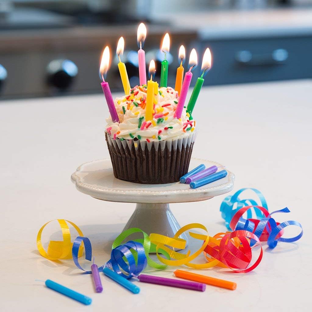 GoodLight Paraffin-Free Vegan Birthday Candles, Rainbow : Home & Kitchen