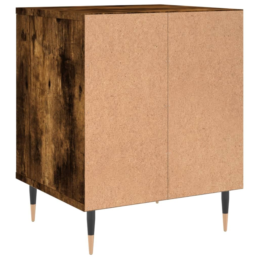 Stoliki nocne 2 szt. Dąb wędzony 40 x 35 x 50 cm materiał drewnopochodny z szufladą, stabilny mebel do telewizora z metalowymi nogami, dużo miejsca do przechowywania książek i dekoracji