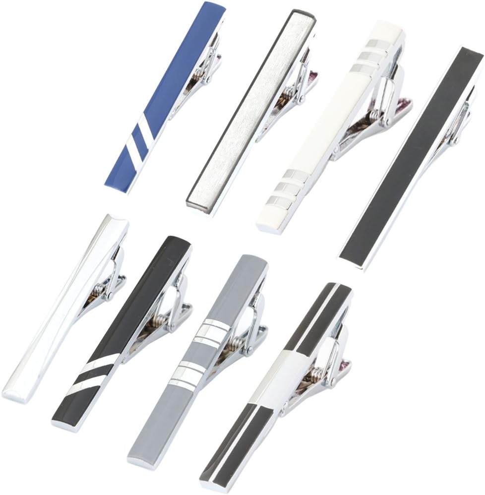 GWD Men Tie Bar Clip Set for 2.1 Inch Metal Clasps Business Fashion