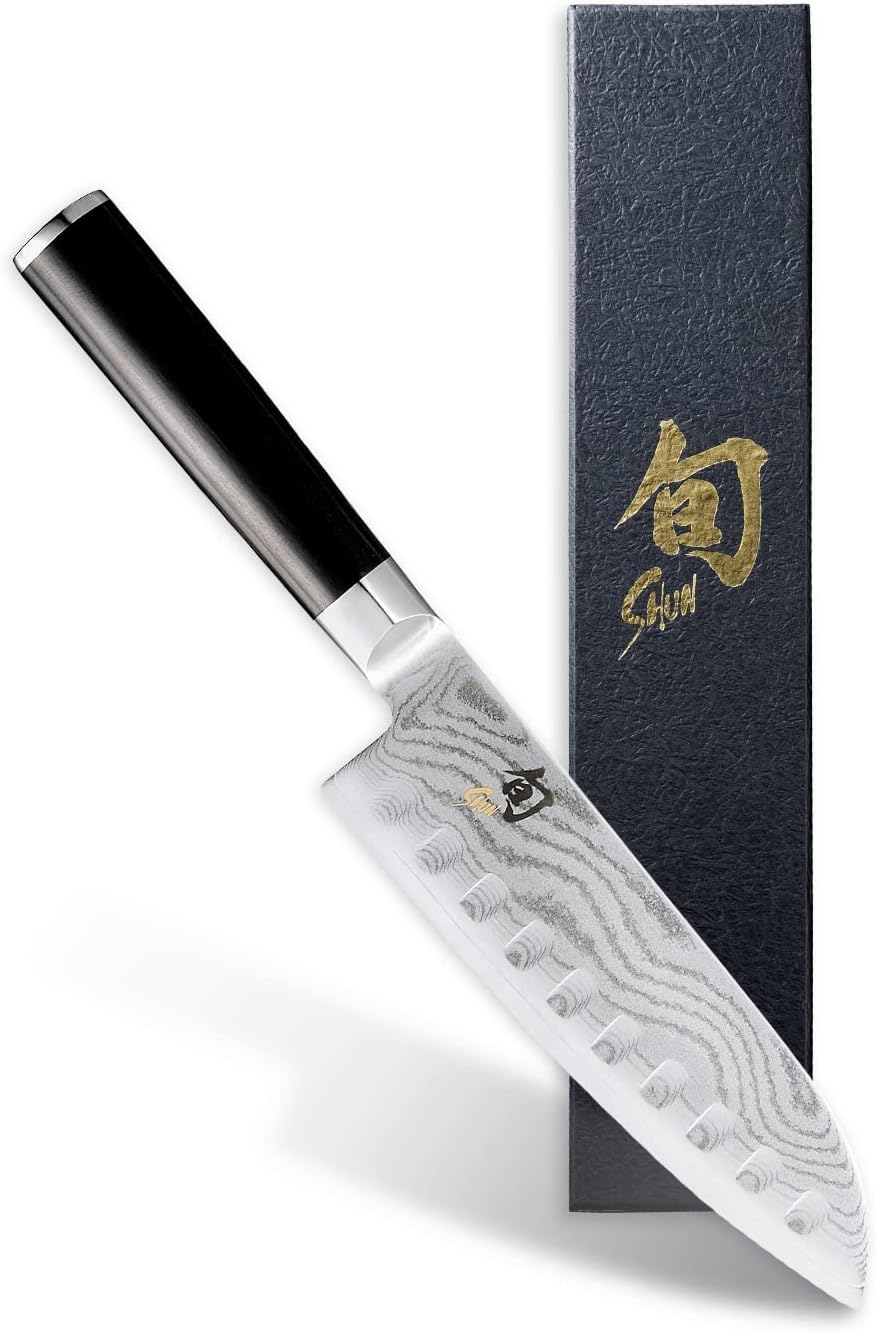 Shun Classic LeftHanded 7Inch StainlessSteel Santoku