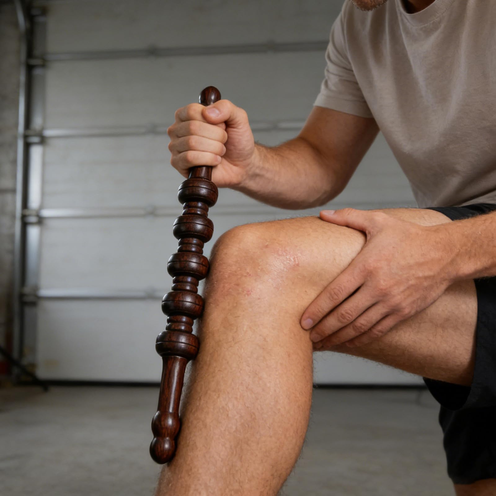 KICHOUSE Rodillo de masaje - Herramienta de masaje con palo de madera para la recuperación muscular de todo el cuerpo - Masajeador Gua Sha para yoga y terapia deportiva para espalda, piernas y brazos