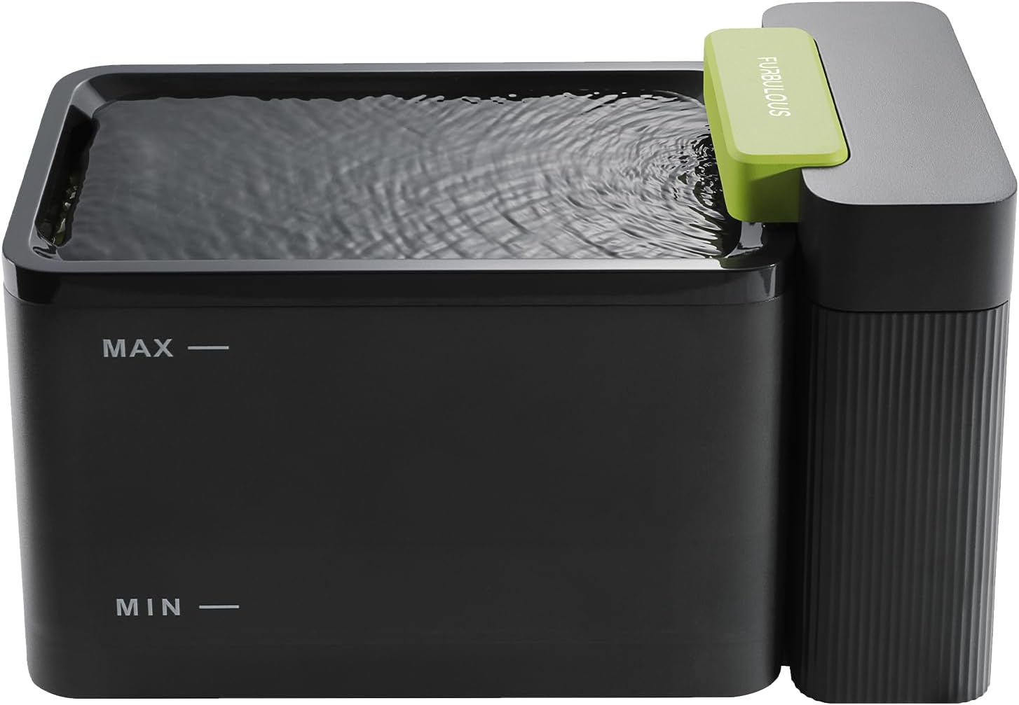 Furbulous True Clean-Drinking Automatic Water Dispenser with Ultrafiltration Tech, 316 Stainless Steel & BPA-Free Trays, 3.3L/112oz Large Bowl, Two-Mode Quiet Fountain for Cat/Medium Dog/Pet (Black)