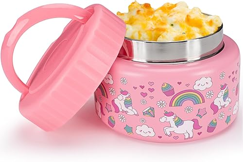 Charcy Termo de 8 onzas para niños de comida caliente, termo de sopa de boca ancha a prueba de fugas, tarro de alimentos aislado para 4 horas