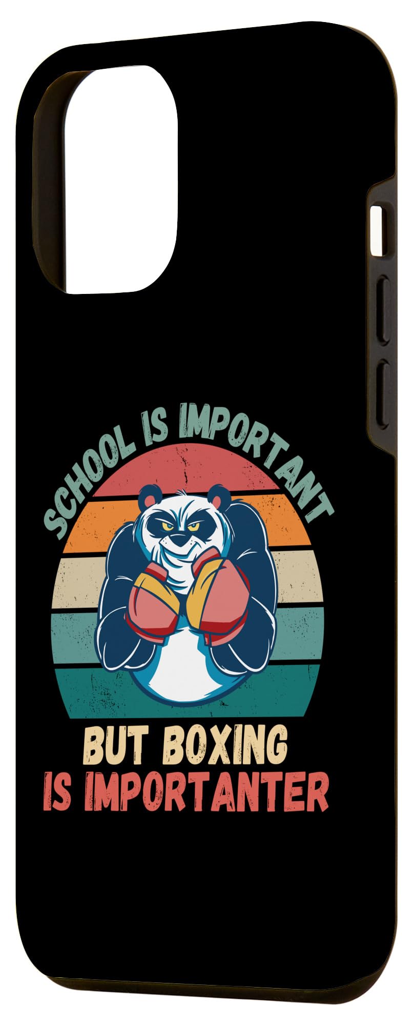 iPhone 13 Pro Max Retro Panda School Is Important Boxing Is Importanter Case - Image 2