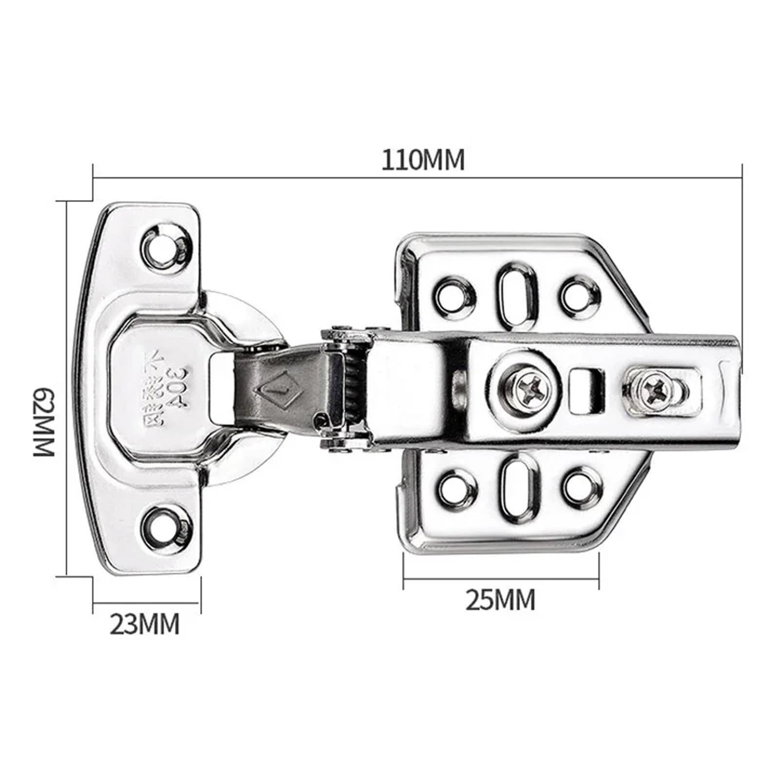 Zawiasy drzwi ze stali nierdzewnej Zawias sprężynowy do drzwi szafy hydraulicznej Stal nierdzewna 304, wiele typów zgięć 1 lub 10 szt(Straight bend (1Pcs))