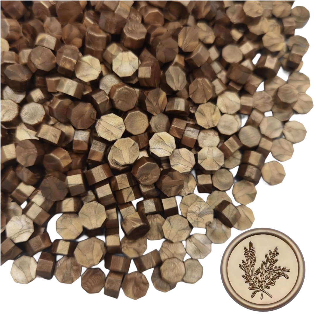 600 cuentas de cera de sellado para sello de cera, perfectas para sellado de regalos, sellado de letras, proyectos de manualidades, tarjetas de invitación (bronce)