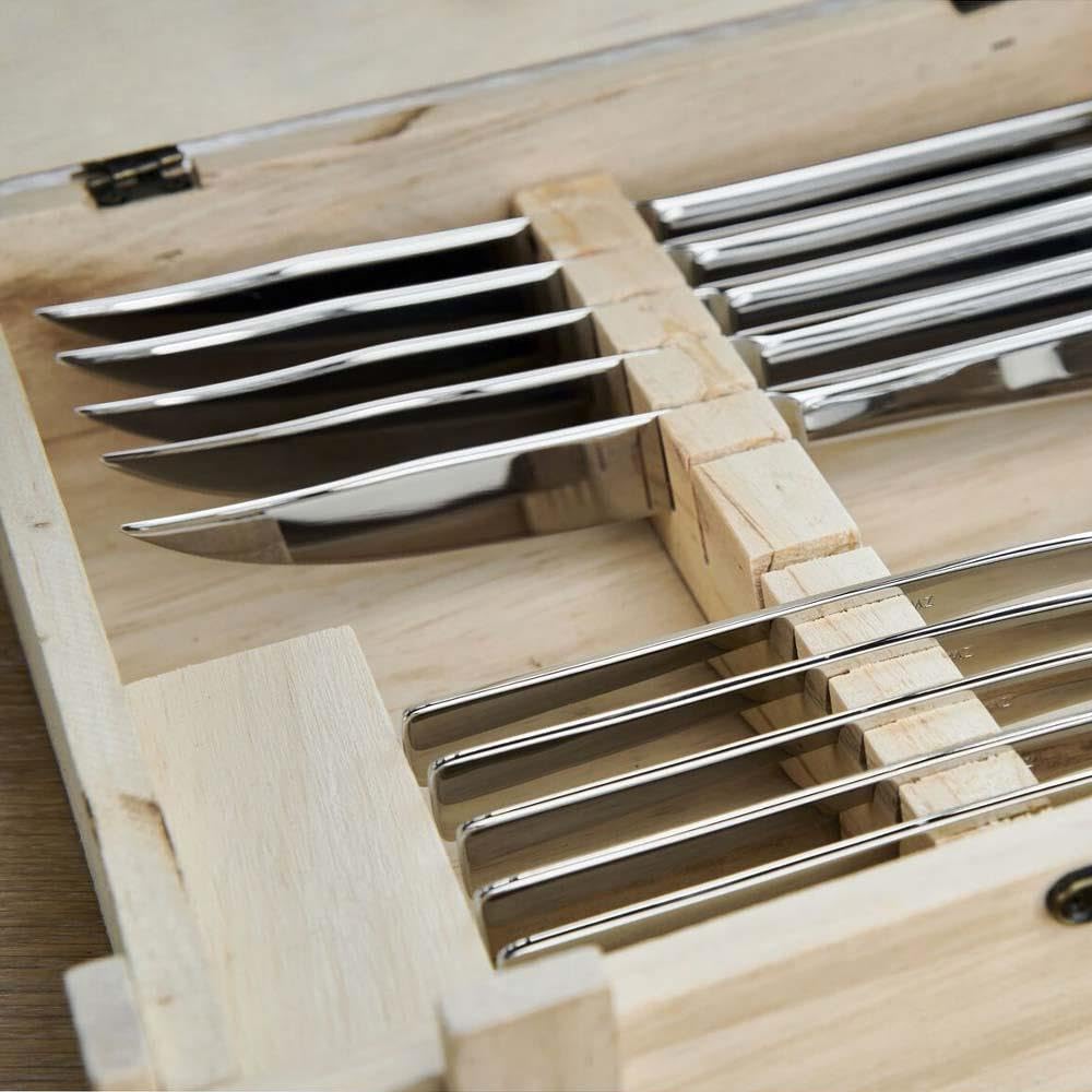 ZWILLING Steakbesteck Set 12-teilig, Für 6 Personen, in Holzbox, Edelstahl | Spülmaschinengeeignet, Messer mit Klingenstahl