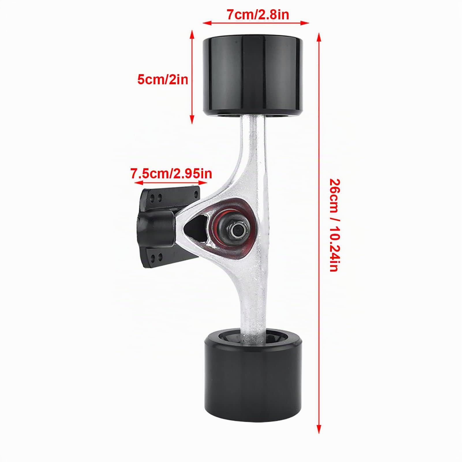 longboard, haute durabilité roues de skate kit montage 2pcs roue noire manche argent for skateurs urbains voyageurs amateurs sports de rue