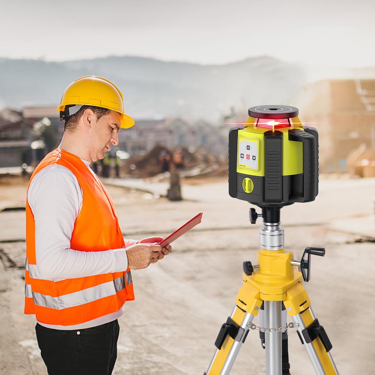 Trípode elevador para nivel láser, trípode de topografía con patas ajustables, trípode de nivel láser ajustable para instrumentos de topografía, láseres giratorios cruzados