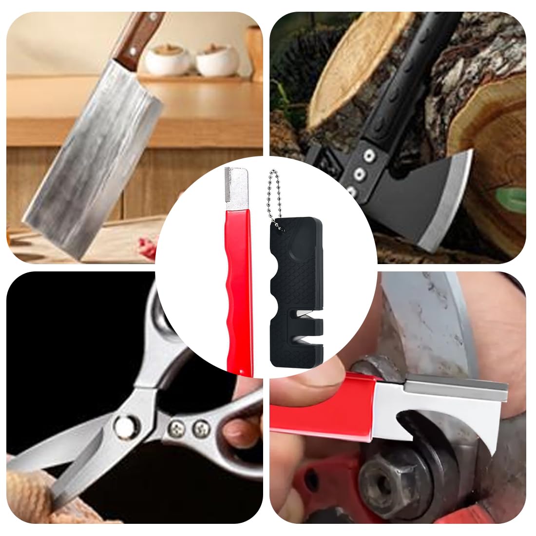 Affila coltelli e asce,2 mini pietre portatili per affilare i coltelli da esterno, perfette per affilare coltelli in cucina e all'aperto.