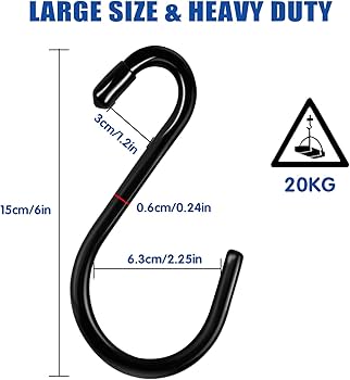 6 Ganci A S Extra Large In Metallo Per Piante Sospese - 30,5 E 40,6 Cm - Portata 13,6 Kg - 2