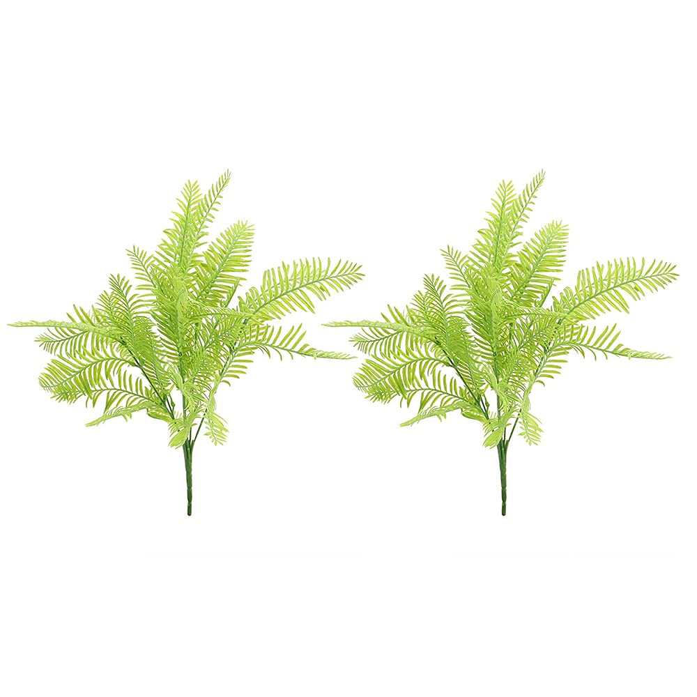 YataiPack Of 2 Artificial Fern Leaf Bunch Flowers Spray Artificial Leaves For Decoration - Artificial Leaf Plants For Home Décor Indoor – Artificial Flowers Bouquet – Holiday Ornament (Light Green)