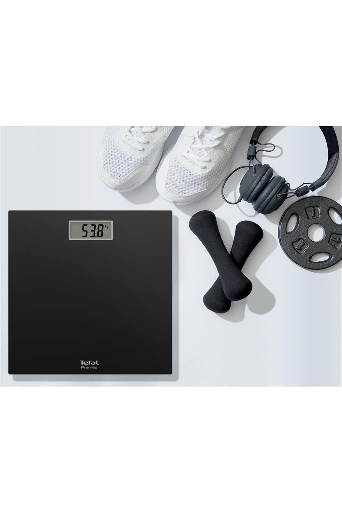 Tefal Premiss PP1400 balance, Affichage facile à lire, Plateau spacieux, Jusqu'à 150 kg, Mise en marche et arrêt automatique, Noir