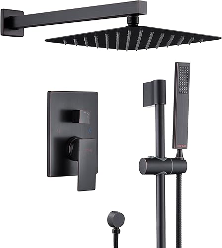 ESNBIA Cabezales de ducha con sistema de ducha combinado de rociador de mano, juego de grifo de ducha de barra deslizante con cabezal de ducha de