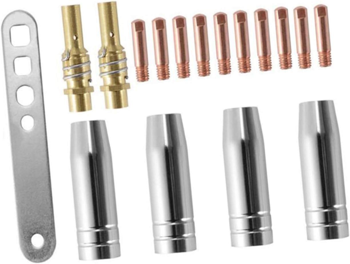 Garneck 1Set Electric Welding Accessories Kit for Welding Torch Includes Nozzle Connecting Rod and Gas Shielded Torch Handle Essential Welding Parts for and Store Use