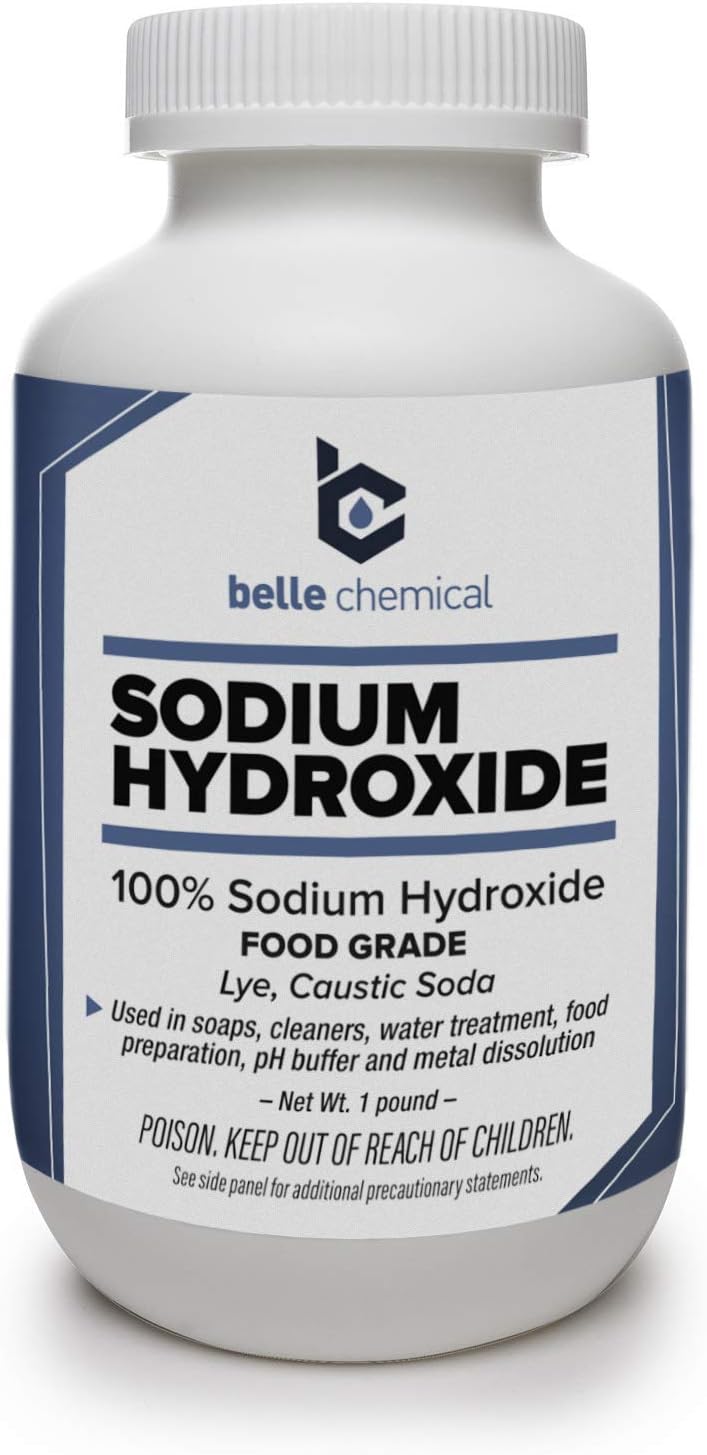 Sodium Hydroxide - Pure - Food Grade (Austic Soda, Fishing Line) (1 pound)
