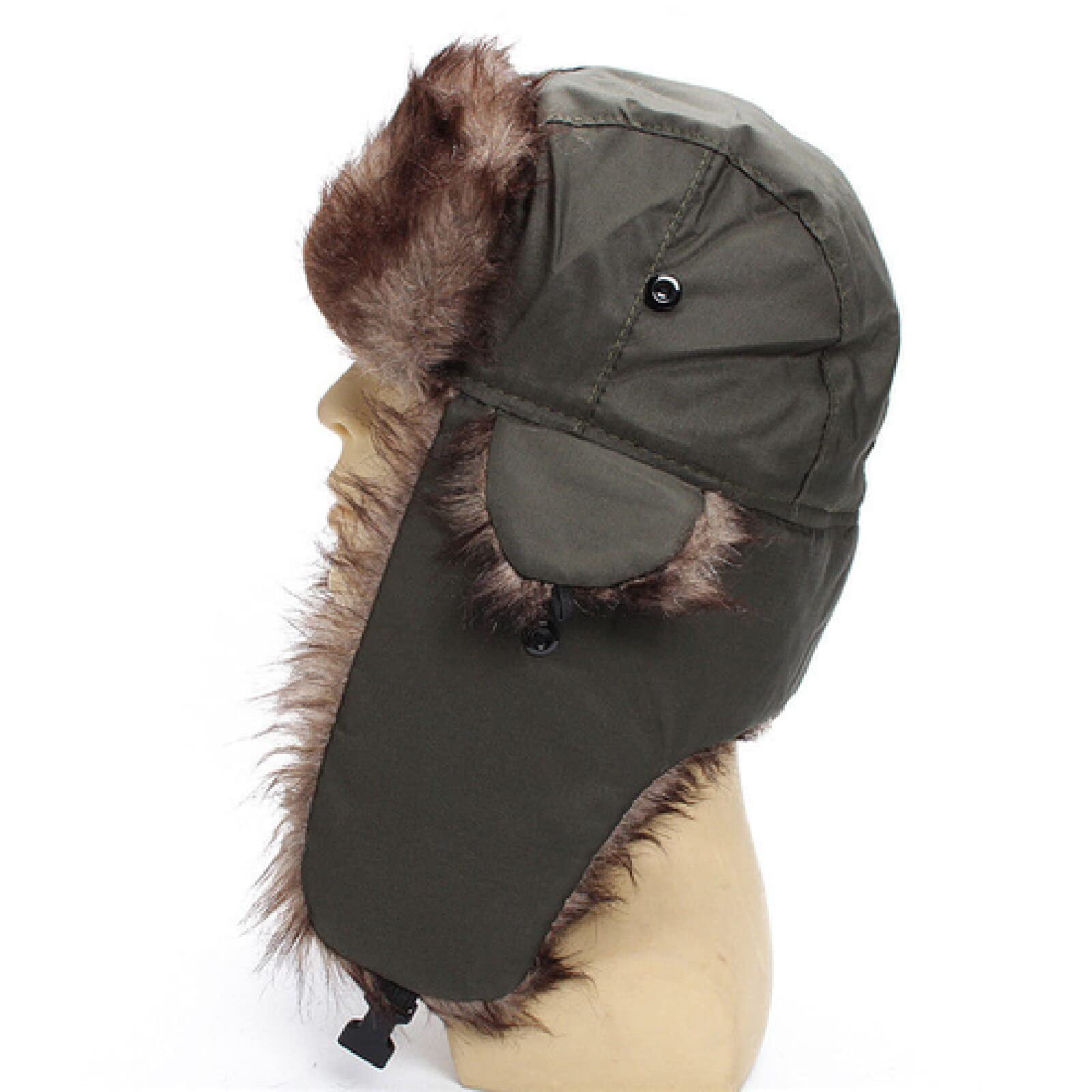 Zimowa czapka traperska Russian Bomber Czapka zimowa utrzymuj ciepło unisex zimowy traper Aviator Trooper nauszniki rosyjska czapka narciarska futrzana bombowiec Faux futrzane czapki uszanka