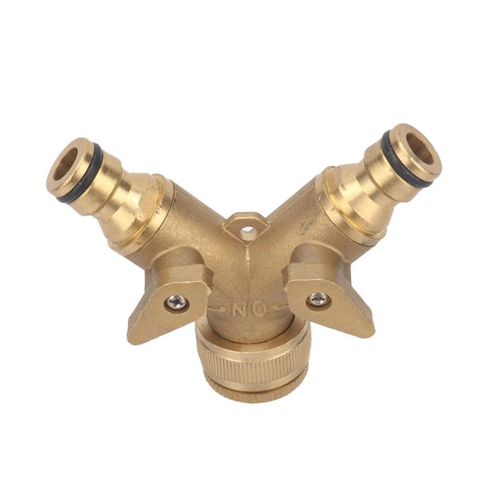 Accesorios para tuberías de riego, Accesorios de riego por Goteo latón, Bola en Forma Y, Divisor Agua 2 vías, Hilo Femenino 1/2-3/4 Pulgadas