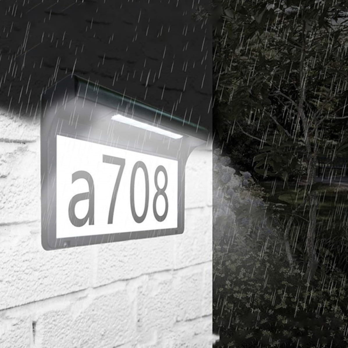 Targa Numero Civico Solare LED 6 Lampade 1, 2v 600mah per Esterni | Polisilicio e Plastica Nera, Controllo Luce, Copertura Ampia per Giardino e Cortile