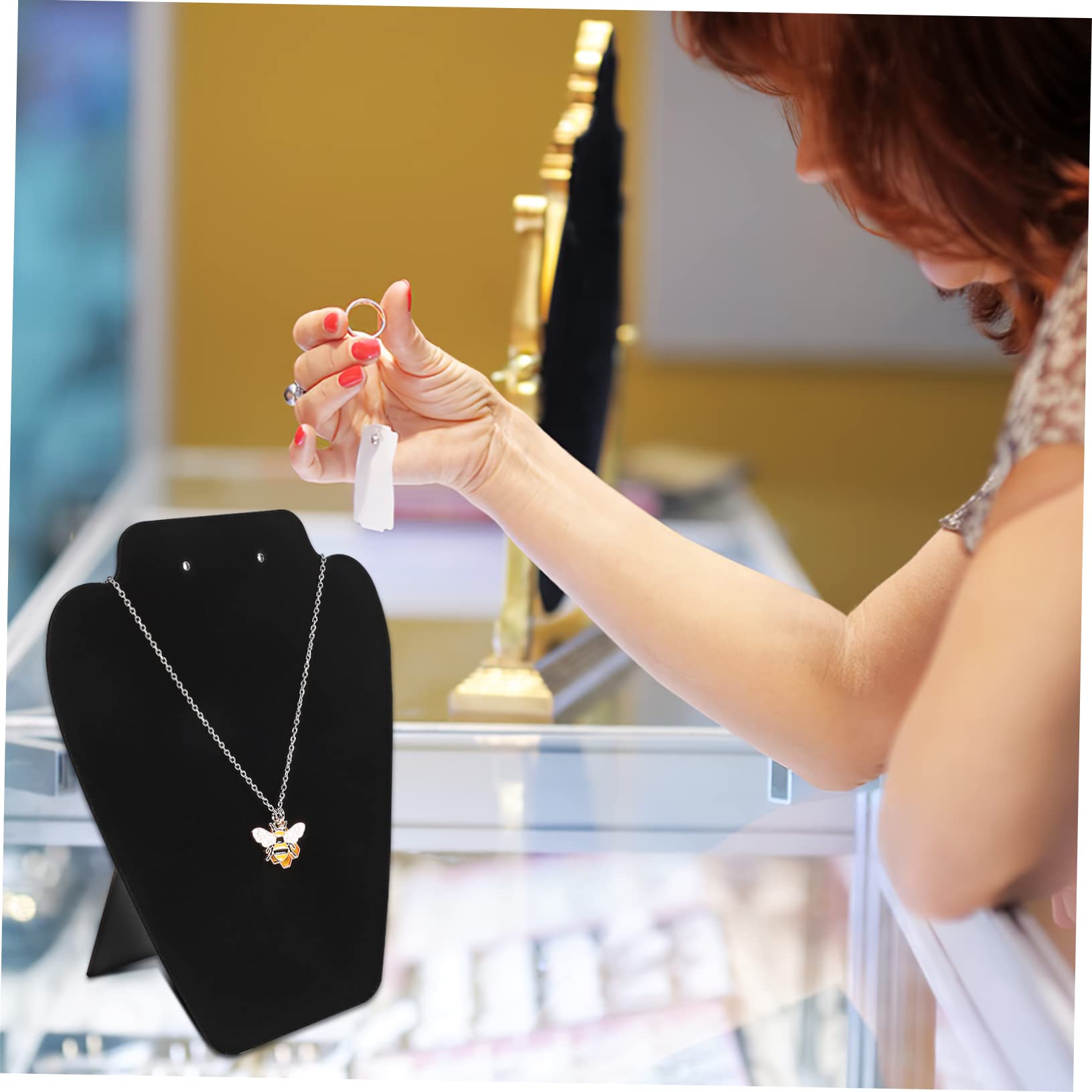 BESPORTBLE Expositor De Joyas De Terciopelo Suave, Soporte Caballete Negro, Para Pendientes y Collares, Juego De 18 Piezas, Tamaño 15x14x0,5 Cm, Adecuado Para Hogar y Tienda
