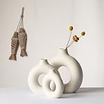 CEMABT Vases pour Pampas Grass, Vase Créative Moderne Décor Maison, Vasé fait main blanc céramique séché Fleurs Artisanat ornements pour Bureau Décoration