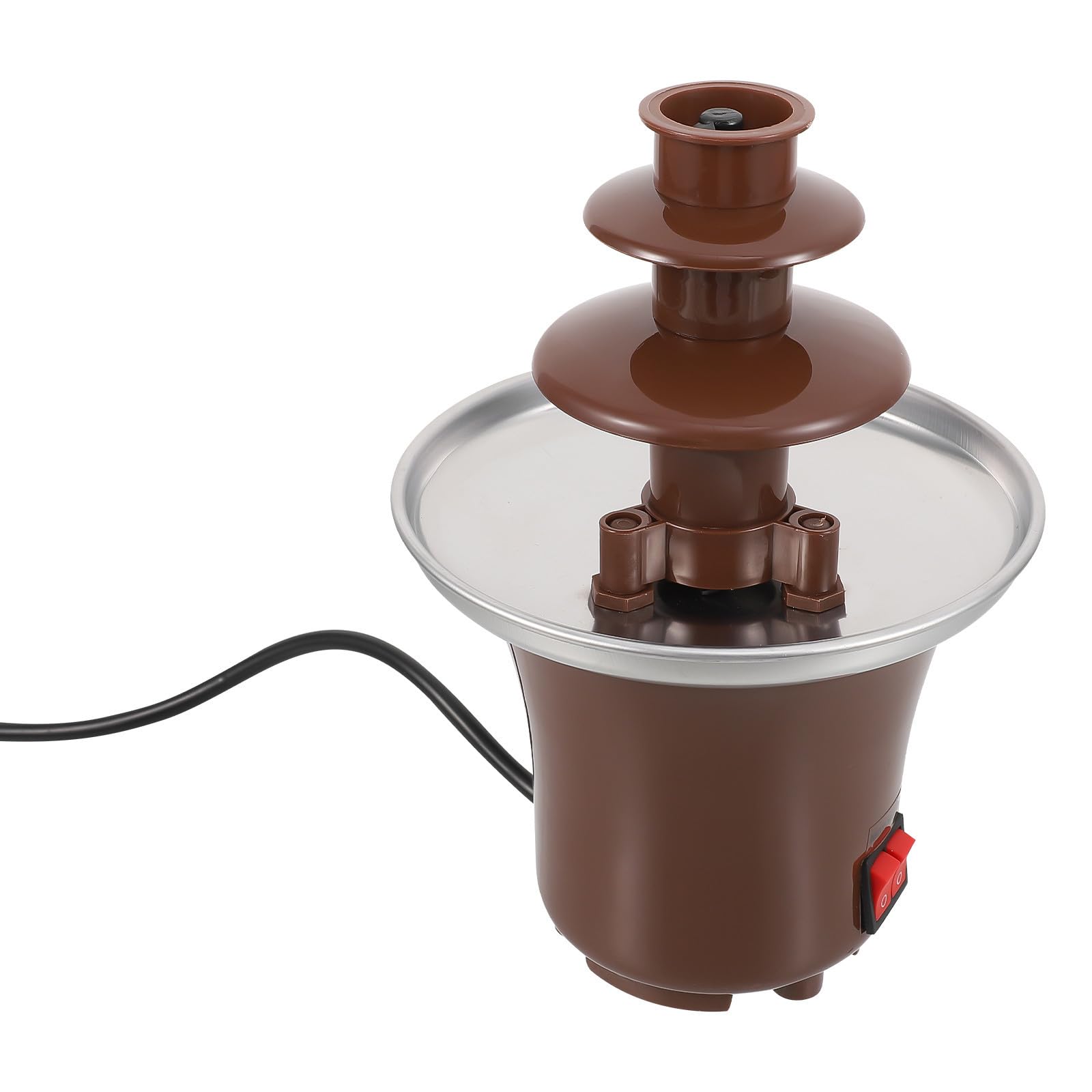 WOONEKY Fuente de Chocolate de 3 Niveles, Acero Inoxidable, Marrón