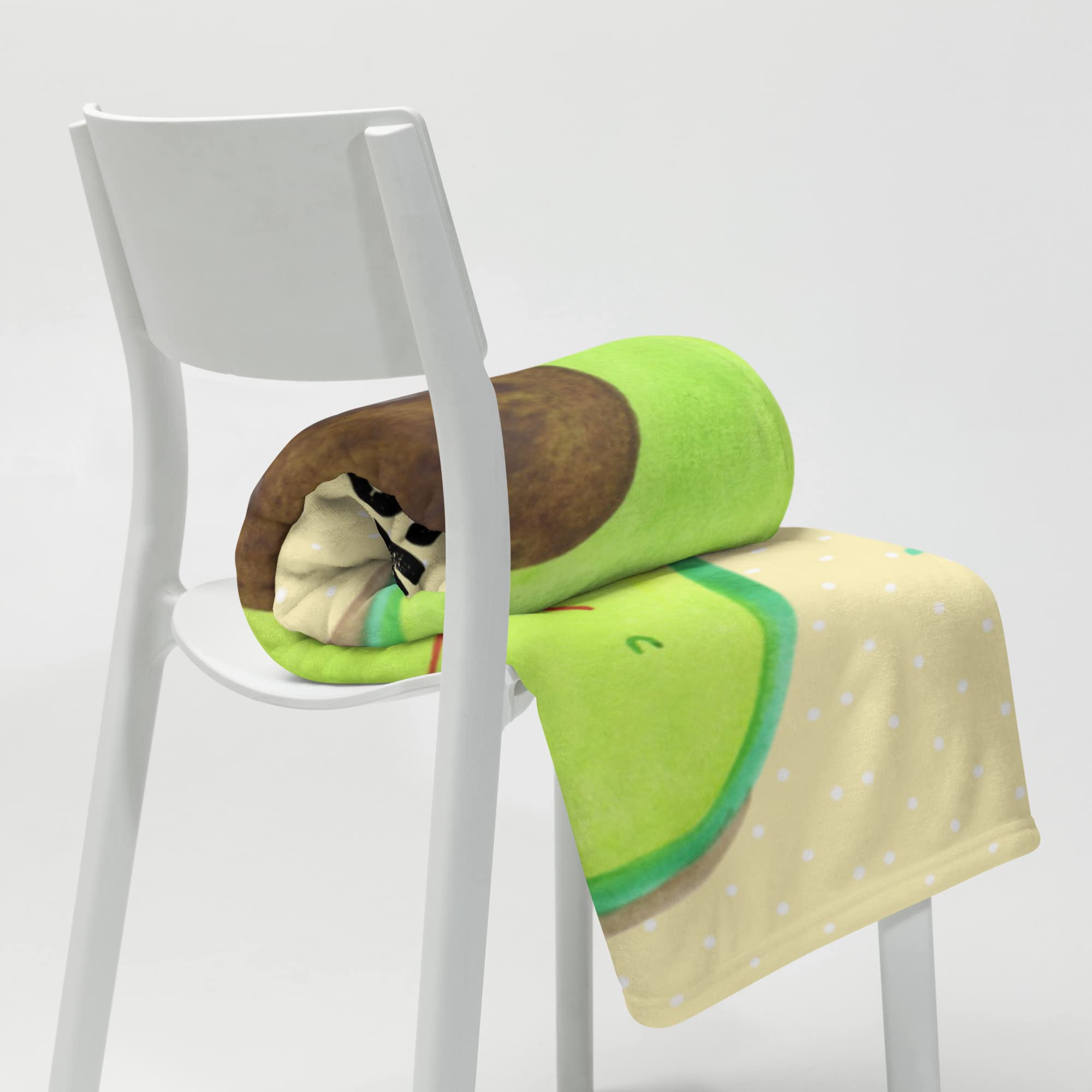Mr. & Mrs. Panda Kinderdecke mit Namen Avocado Glücklich - Personalisierte Geschenke, Chaotisch, Verrückt, Fleece Decke personalisiert, Tagesdecke, Kuscheldecke, Chaos, Personalisierbare