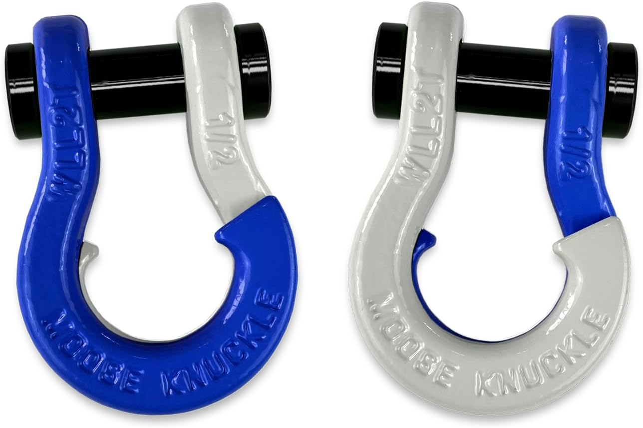 Jowl Split Shackle 1/2” Color Combo | 4,000lbs Capacity - Forged Chromoly Steel Shackle Fits ATV SxS UTV Side-by-Side Powersports with 5/8” pin Blue Balls/Blue Balls