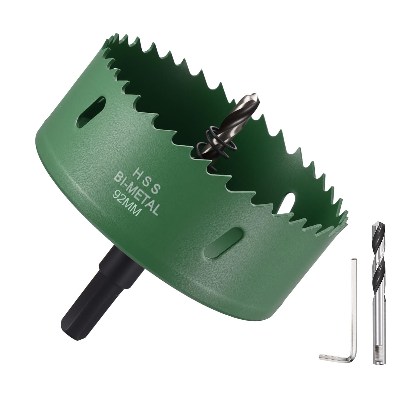 DTGN 3-5/8" Bi-Metal Hole Saw M42 HSS - 92mm Hole Cutter - Good for Thick Stainless Steel/Alloy/Aluminium/Brass/Copper - Green