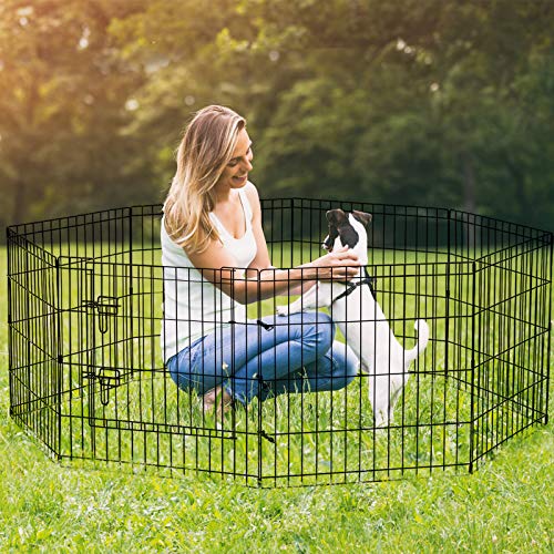 Artmalle ARTMALLE-3 Puppy Pet Playpen 8 Panel 24 Inch Indoor Outdoor Metal Portable Folding Animal Exercise Dog Fence Ideal For Pet Animals Dog Cat Rabbit Breed Puppy thumb #5