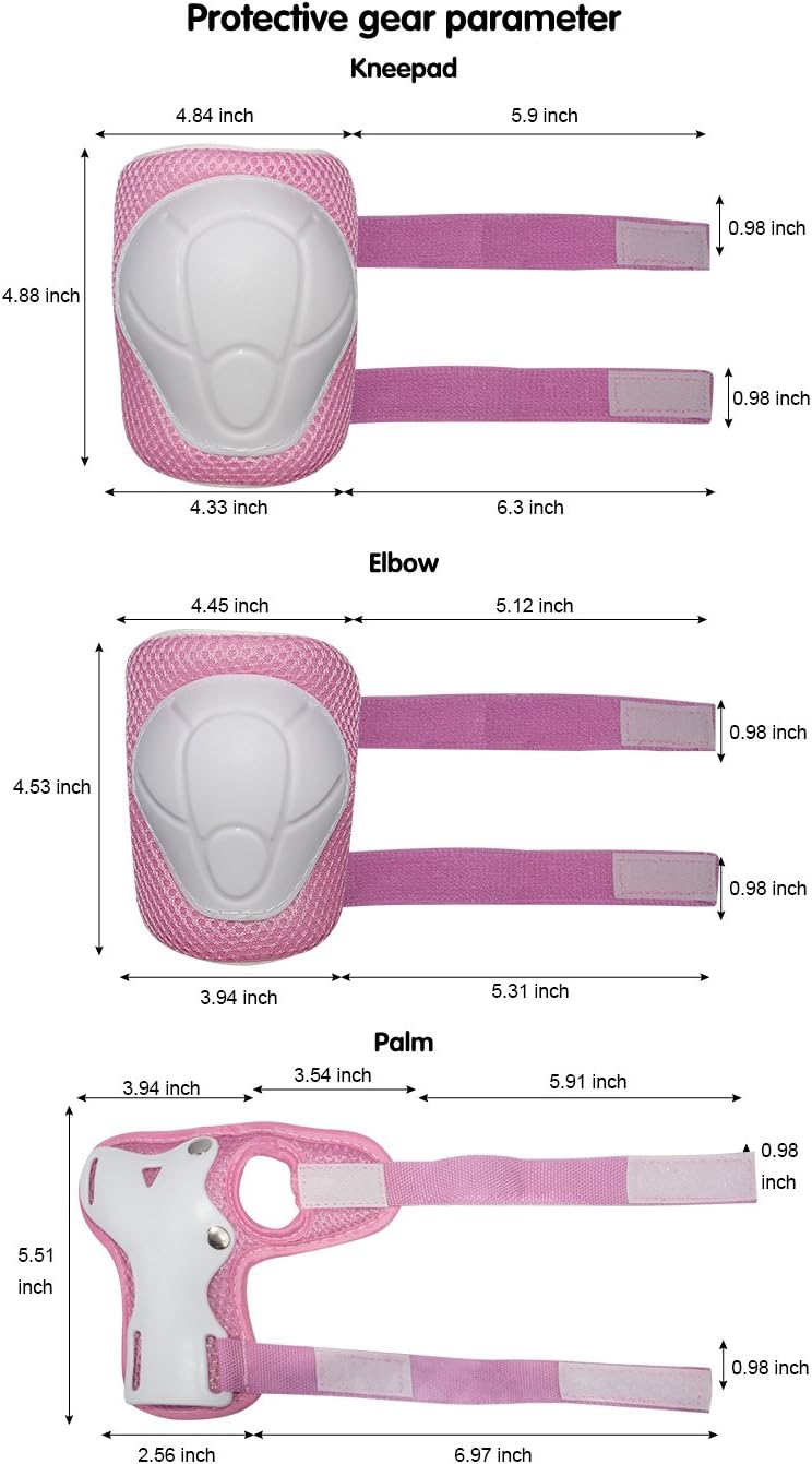 LANOVAGEAR Knee Elbow Pads with Wrist Guard Adjustable Toddler to Adult 6PCS Protective Gear Set for Multi Sports Cycling Bicycle Skateboarding : Sports & Outdoors