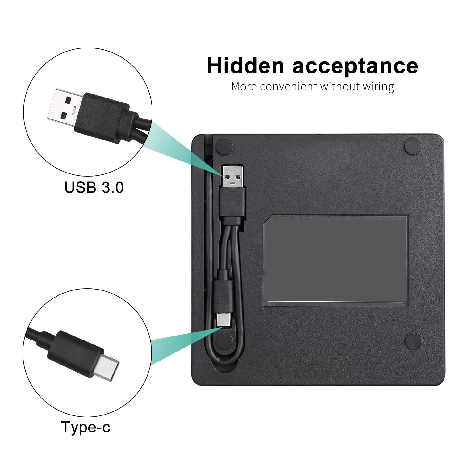 Odtwarzacz CD B52 Typ C Odczyt bezstratny USB 3.0 Odtwarzacz DVD RW Obsługuje przenośną nagrywarkę kart SD/TF Szybko i wygodnie