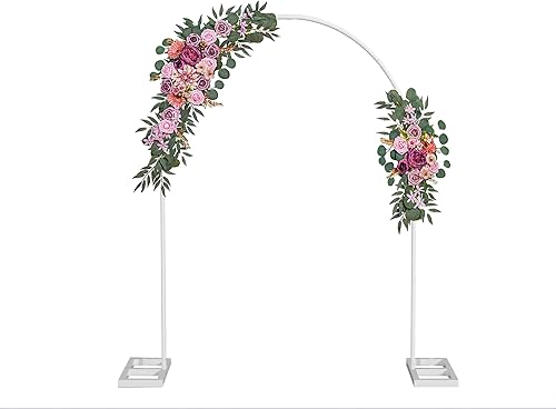 JCHB - Arco de boda de metal redondeado de 90 pulgadas de alto x 54 pulgadas de ancho, soporte de arco de telón de fondo de arco para bodas, novias,