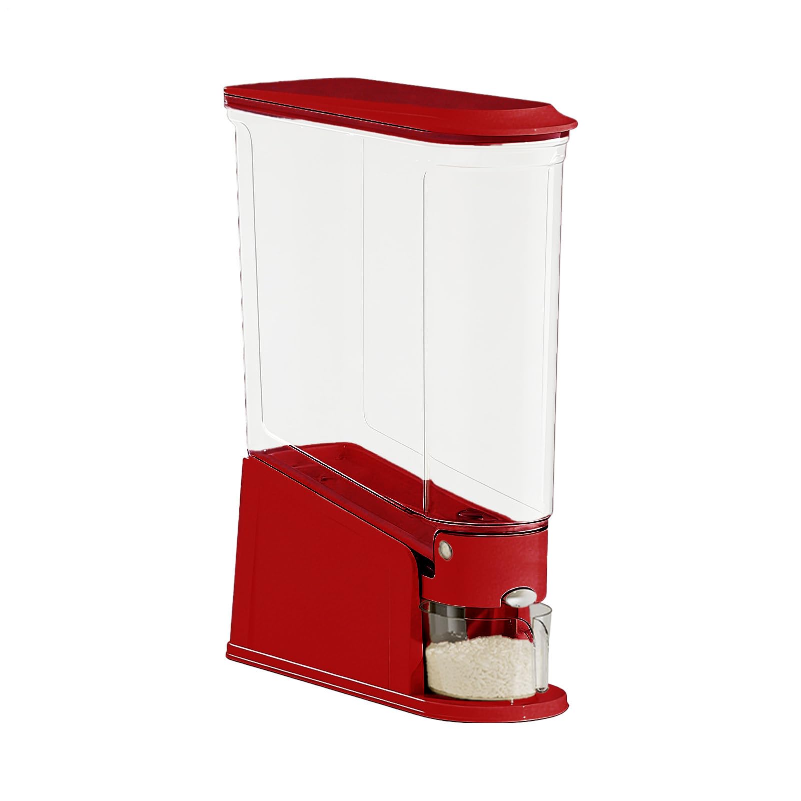Contenitore ermetico per riso, grande capacità con misurino, dispenser per riso, contenitore per alimenti, per casa, dispensa, appartamento, ristorante, fattoria, farina, cereali, cereali, cibo per