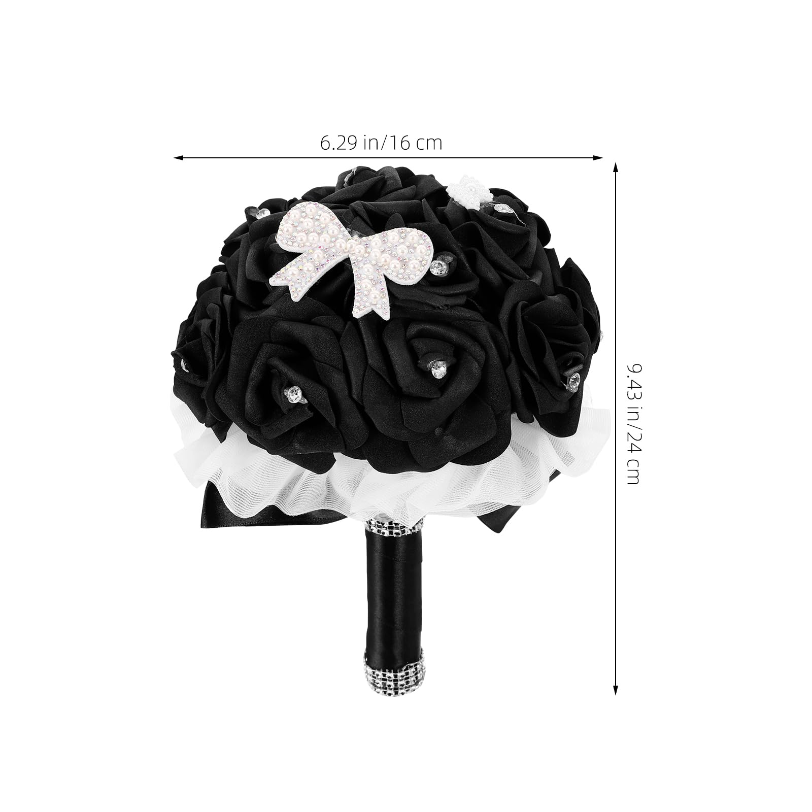 Künstlicher Hochzeitsstrauß Schwarz Für Braut Mit Realistischem Design Ideal Als Brautstrauß Und Photo Prop Für Hochzeit Verlobung