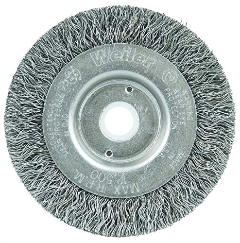 Image of Weiler 00234 3 inch Narrow Face Crimped Wire Wheel, .0118 inch Steel Fill, 1 /2 inch-3 /8 inch Arbor Hole, Made in The USA (Pack of 2)