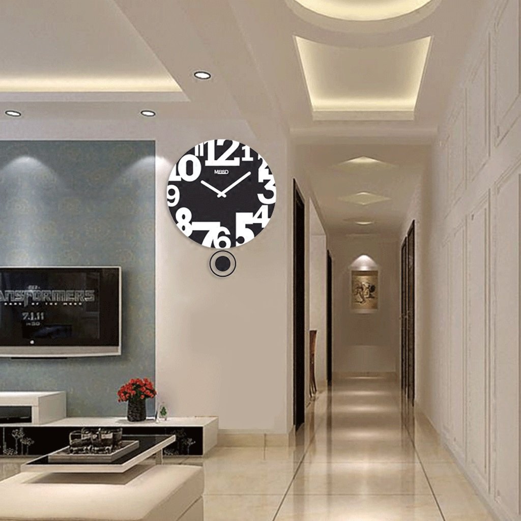 Crazy ogdre Fashion Swing Watch Simple Wall Clock Living Room Mute Quartz Clock Creative Wall Clock Decorative Clock Wall Clock 20 Inches (Color : A)