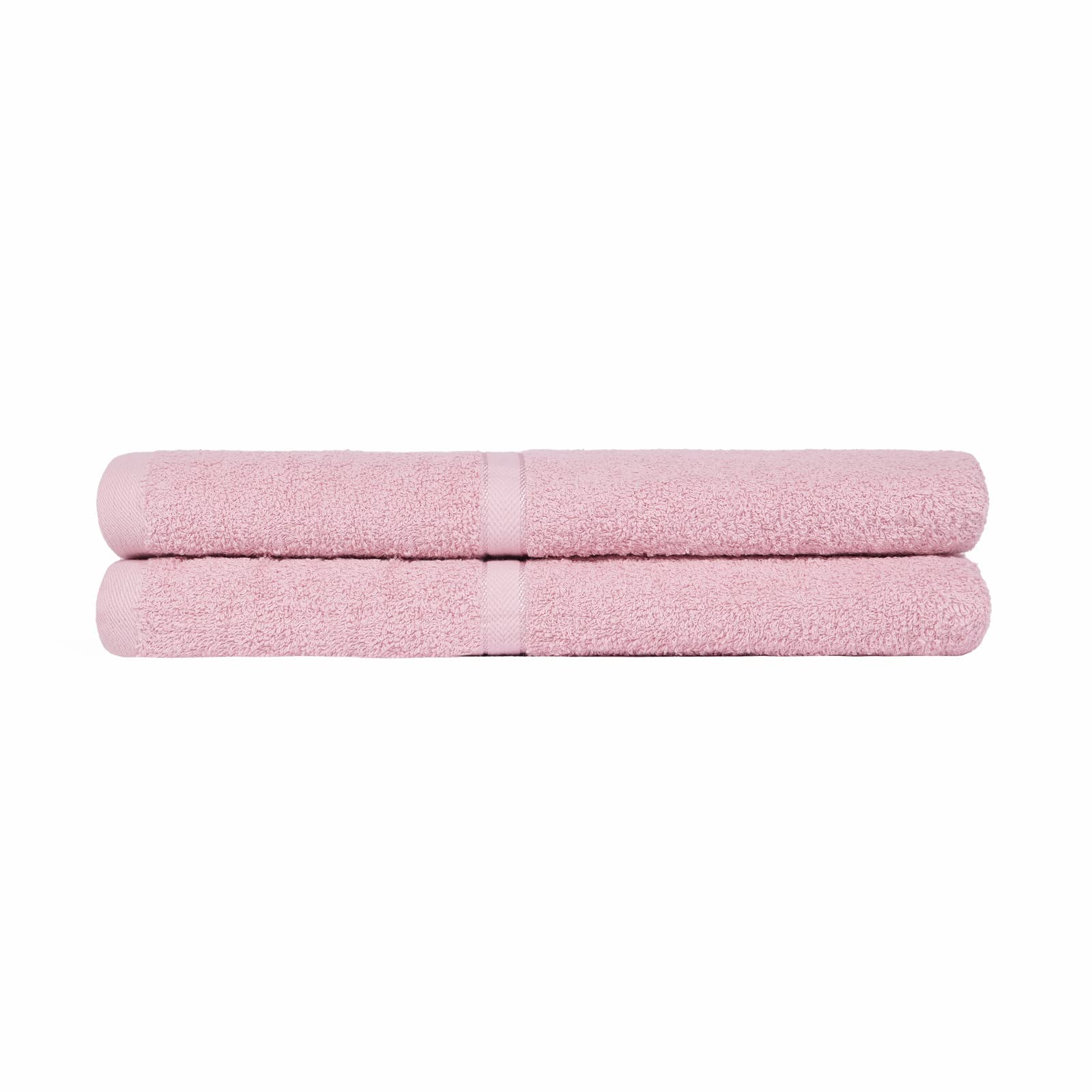 OHS Cotton Face Cloth Bathroom Towel - Light Pink - 2 Pack