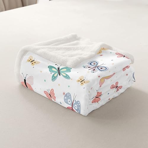 Miniatura 6 de Butterfly for Cute Flannel Blanket,Cartoon Butterflies Boys Girls Bedroom Living Room Soft Cozy Fleece,Exotic Style Farmhouse Blankets Decor for Bed