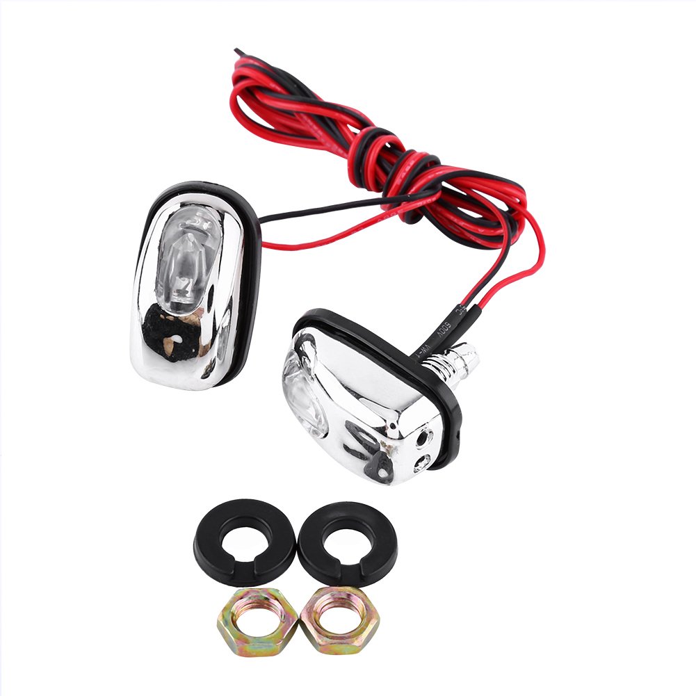 2 Pcs LED Washer Nozzle, Windshield Washer Lights Car Jet Water Spray Nozzle Spout with LED Light Eye Lamp12V(White) Led Windshield Washer Nozzle Lights