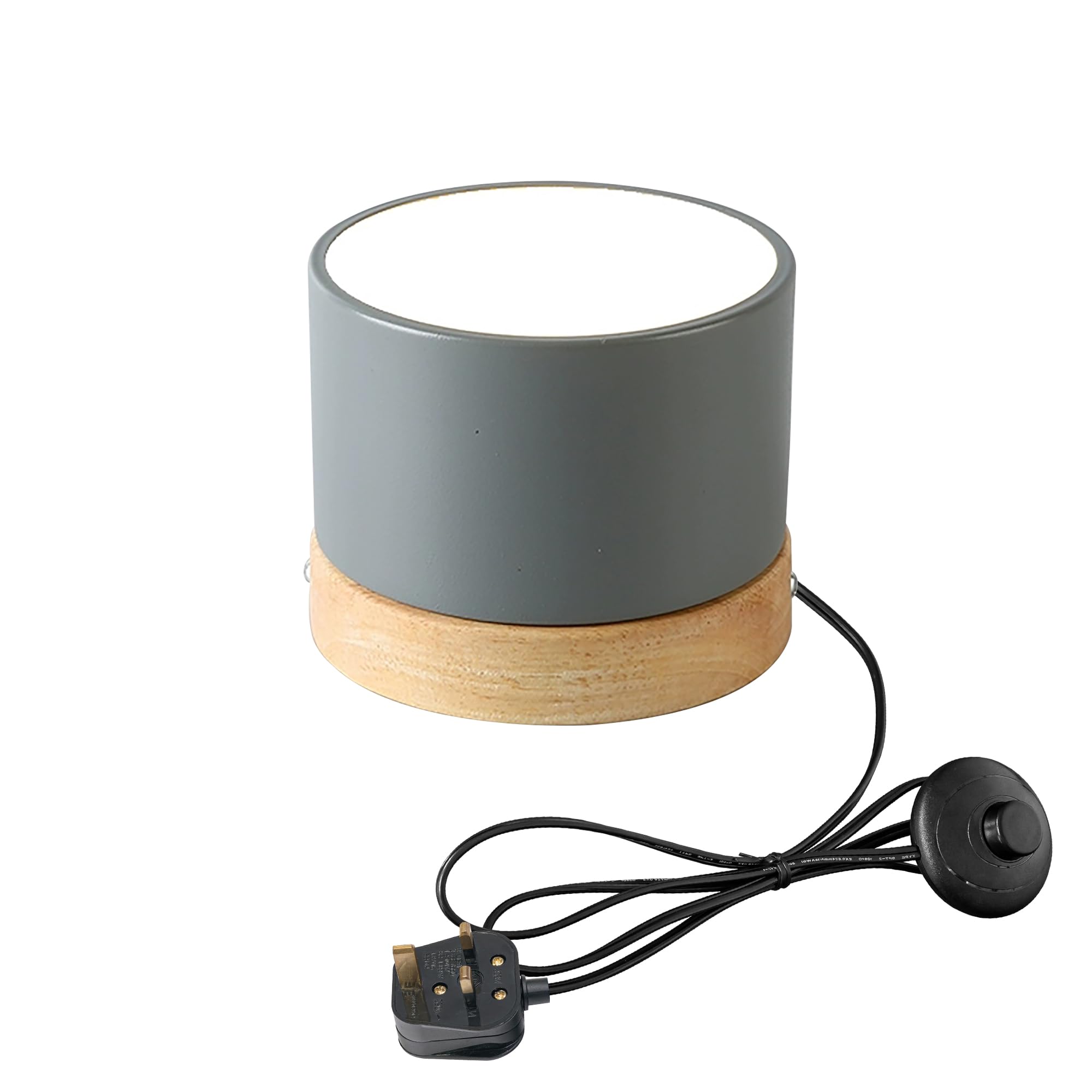 FSLiving 7W LED Accent Uplight with Plug-in On/Off Switch,Modern Grey Spotlight with 1.8m Cord, Handheld Sized Portable Spot Light for Plant,3000K Warm White Light-BD3030
