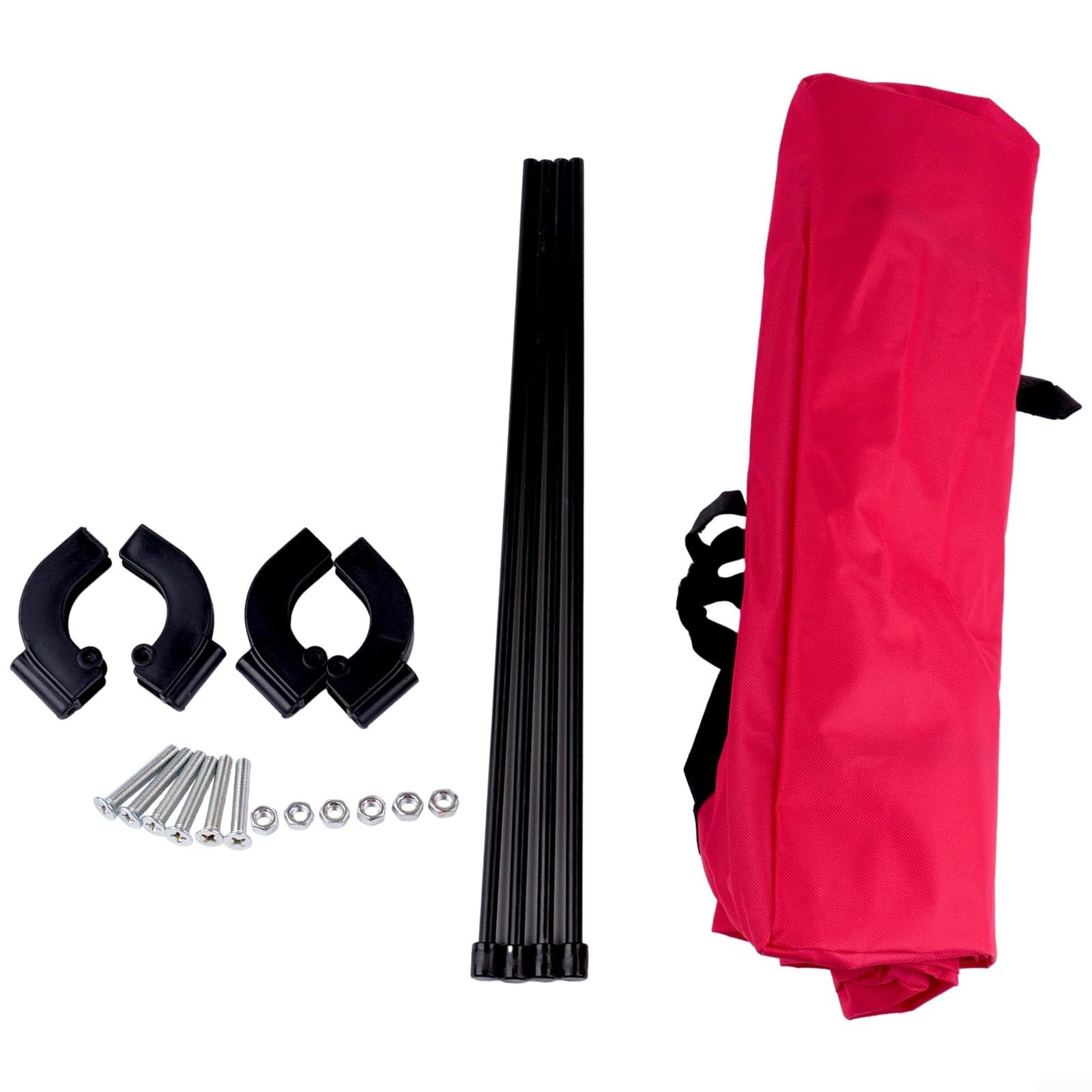 For Garden Wagon Canopy with Awning Shade Attachment for Trolley Cart Made of 600D Oxford Fabric for Sun and Rain Protection (Red)