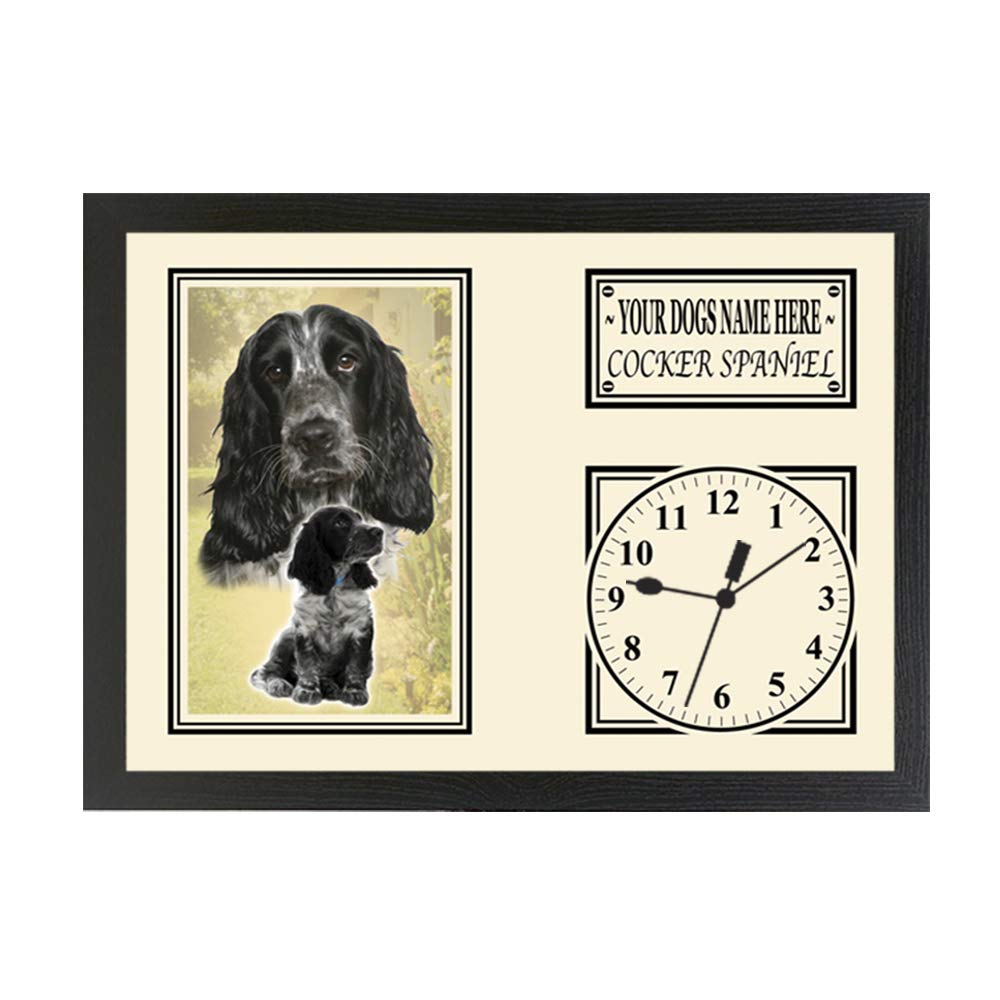 Personalised Gift Products Black Cocker Spaniel Personalised Dog Breed Gift Clock