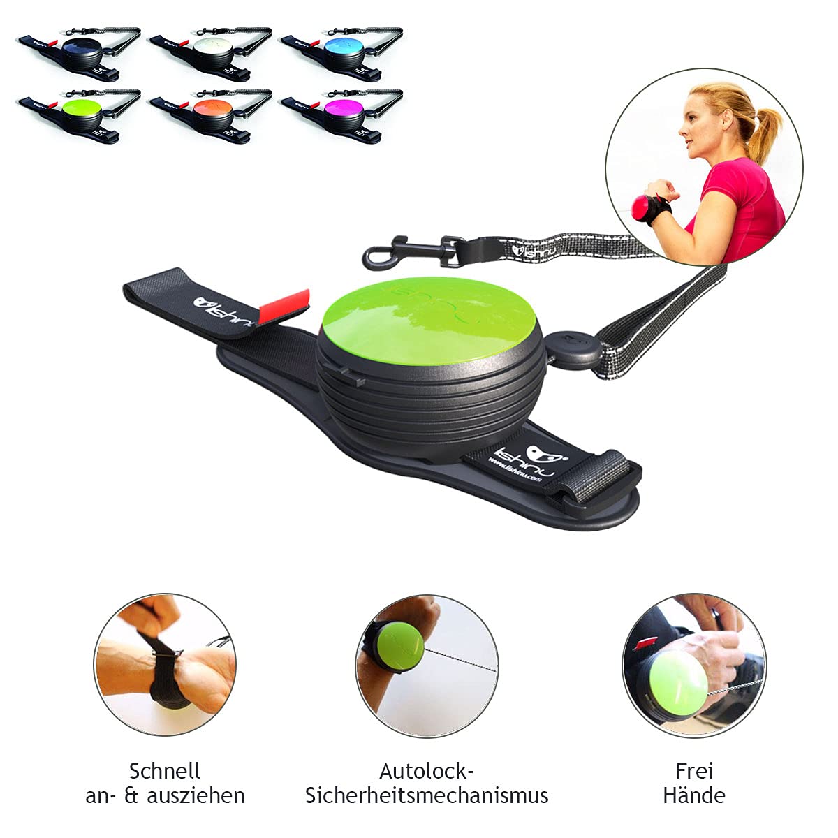 Guinzaglio Retrattile Automatico Per Cani Lishinu3 Con Full-Stop – Adatto A Cani 13-40 Kg, Colore Nero
