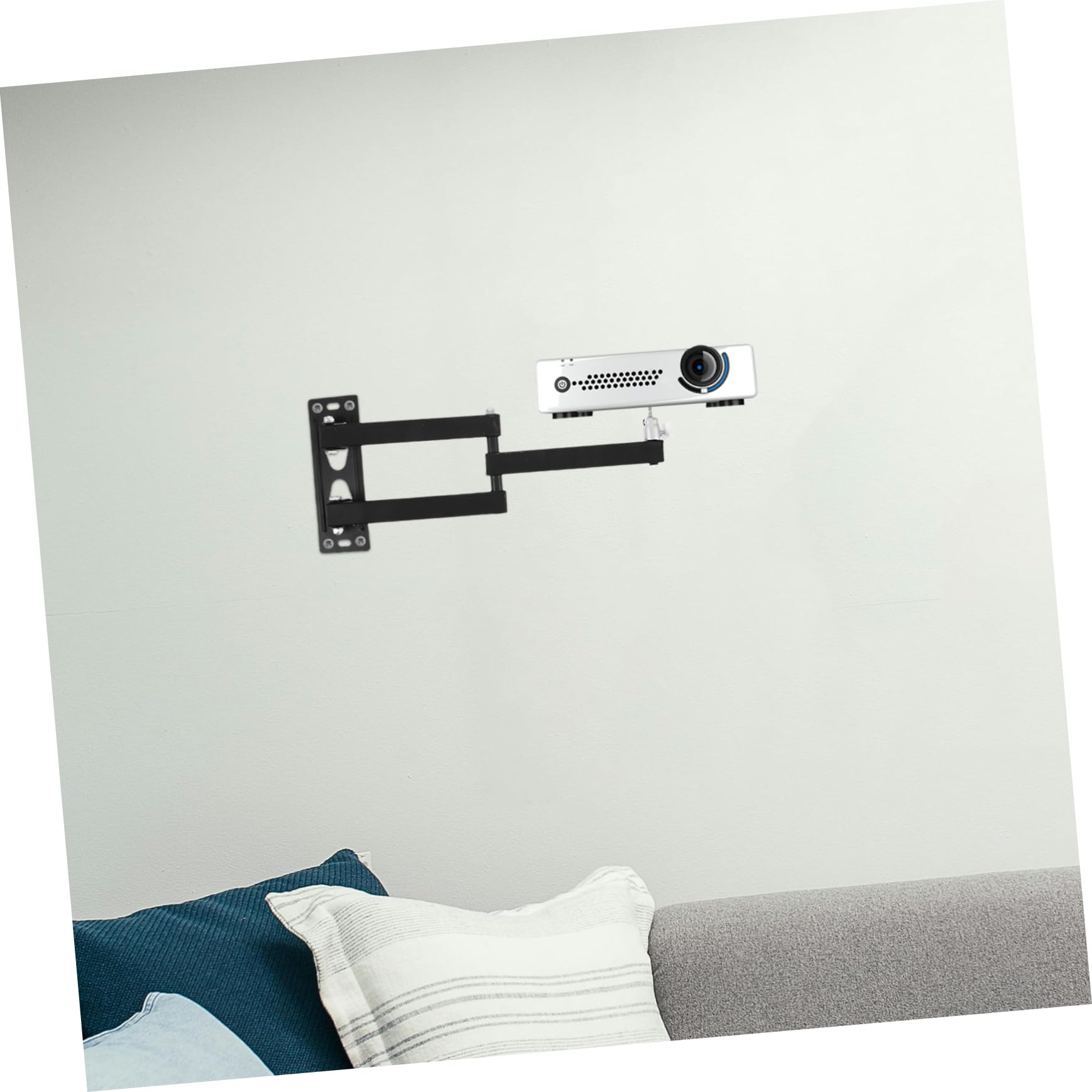 DOITOOL Soporte para Proyector de Pared Negro en Aleación de Aluminio Fuerte Estabilidad y Diseño Compacto Adecuado para Uso en Dormitorio o Junto Cama