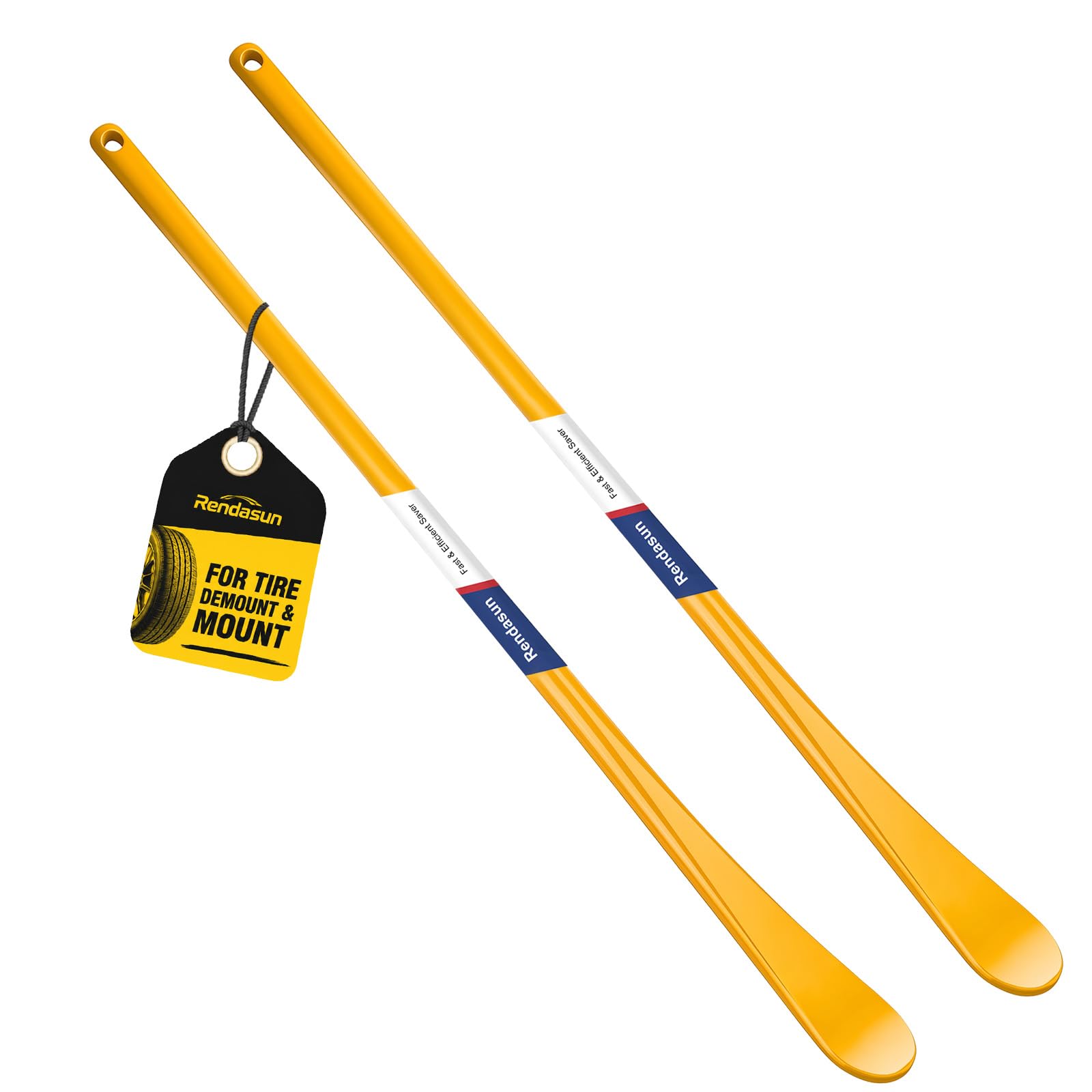 2PCS Tire Bar,33220 Mt and Demount Spoon Tire Tools, 30 in,11/16 in,Yellow