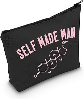 Transgender Gifts Testosterone Molecule Makeup Bag LGBTQ MTF FTM Gift Transgender Pride Gift Testosterone Travel Bag Transgender FTM Gifts (Self mads man black)