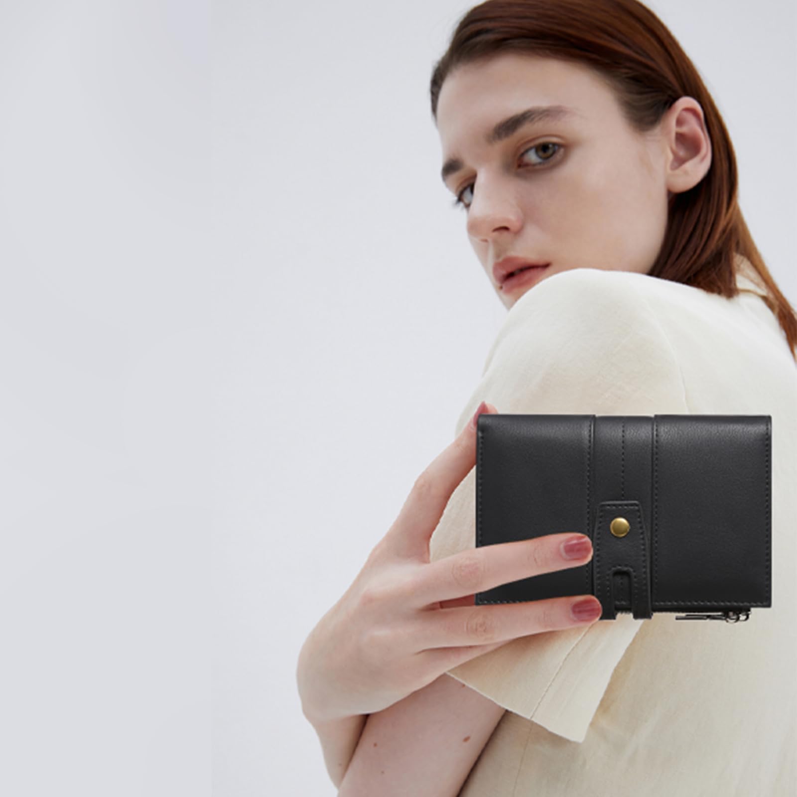GAEKEAO Monedero Mujer RFID Bifold de Cuero Carteras de Mujer Titular de la Tarjeta de Crédito Monedero con Ventana de Identificación